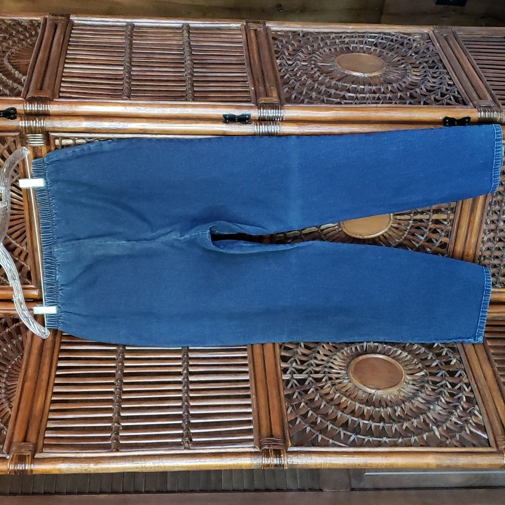 DENIM&CO "How Timeless"  2-Pocket Pull-On Straight Leg Jeans - Size Large - Picture 7 of 11